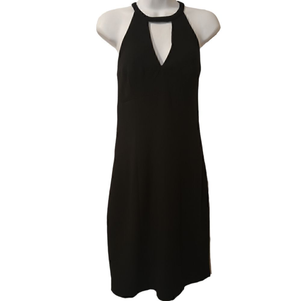 Tracy Reese black wool blend halter dress size 8